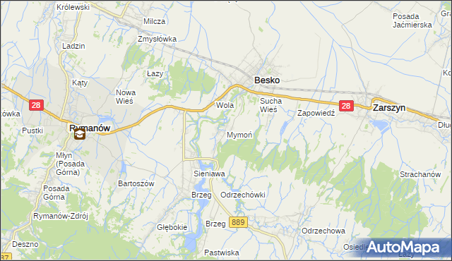 mapa Mymoń, Mymoń na mapie Targeo