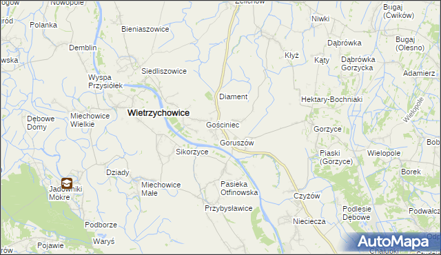 mapa Otfinów, Otfinów na mapie Targeo