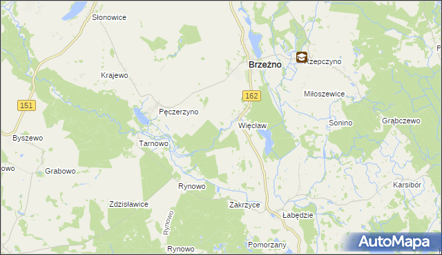 mapa Pęczerzyński Młyn, Pęczerzyński Młyn na mapie Targeo
