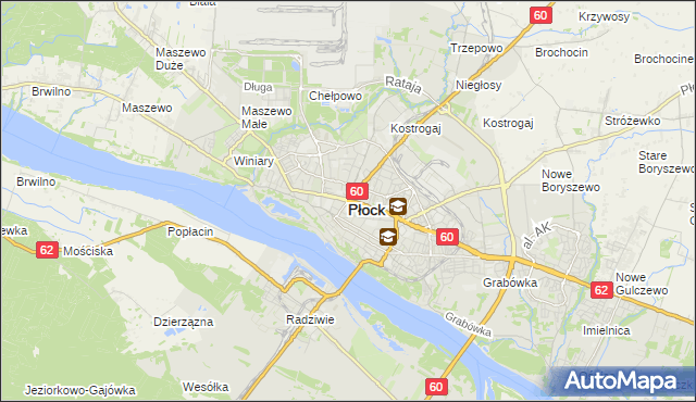 mapa Płock, Płock na mapie Targeo