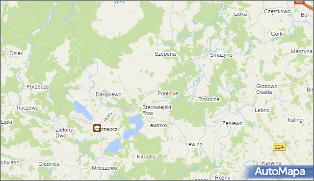 mapa Pobłocie gmina Linia, Pobłocie gmina Linia na mapie Targeo