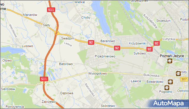 mapa Przeźmierowo, Przeźmierowo na mapie Targeo