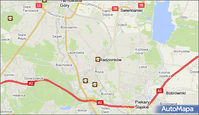 mapa Radzionków, Radzionków na mapie Targeo