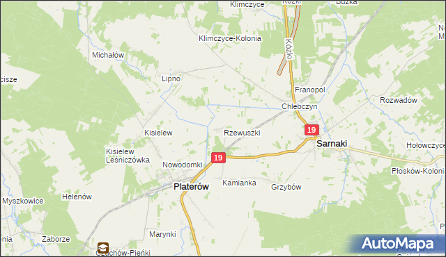 mapa Rzewuszki, Rzewuszki na mapie Targeo