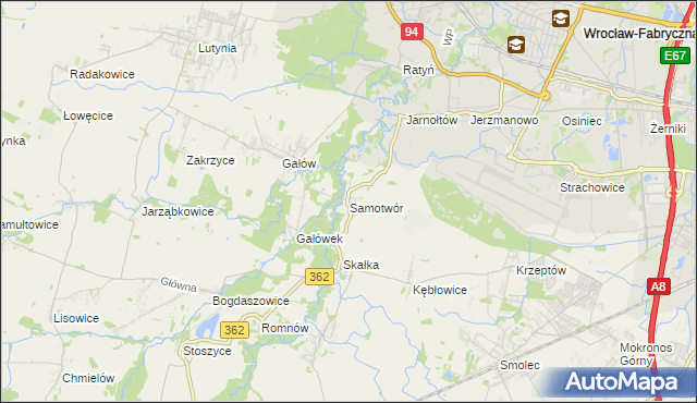mapa Samotwór, Samotwór na mapie Targeo
