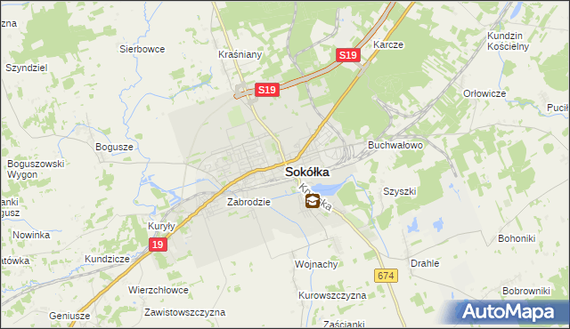 mapa Sokółka, Sokółka na mapie Targeo
