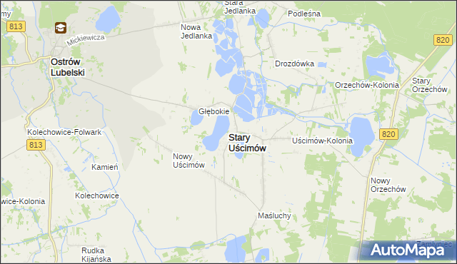 mapa Stary Uścimów, Stary Uścimów na mapie Targeo
