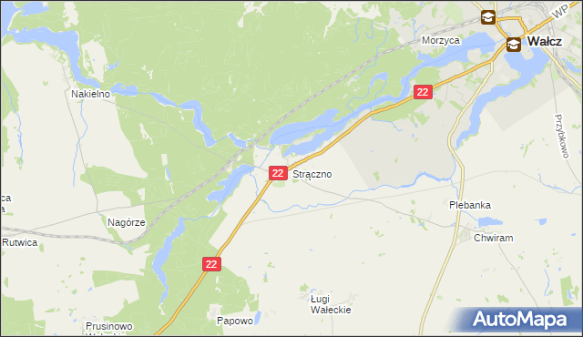 mapa Strączno, Strączno na mapie Targeo