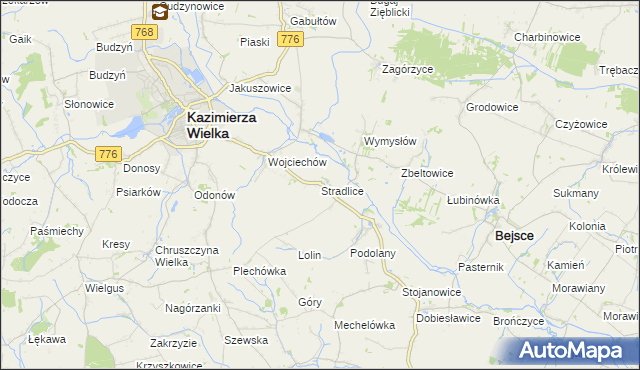 mapa Stradlice, Stradlice na mapie Targeo
