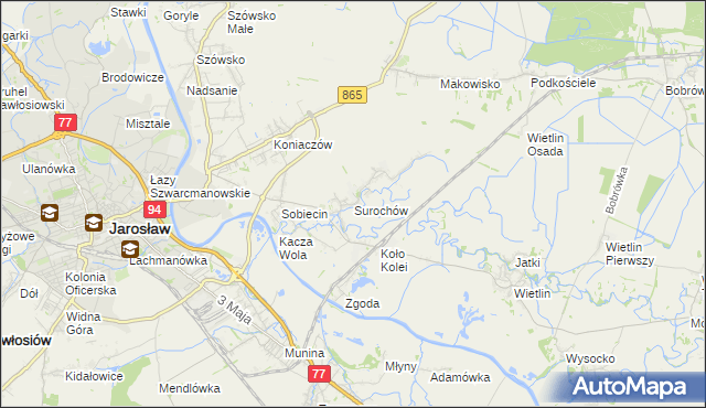 mapa Surochów, Surochów na mapie Targeo
