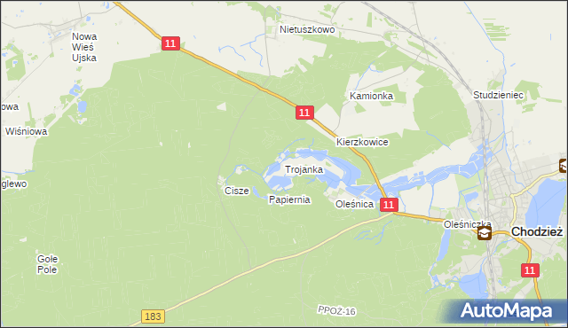 mapa Trojanka, Trojanka na mapie Targeo