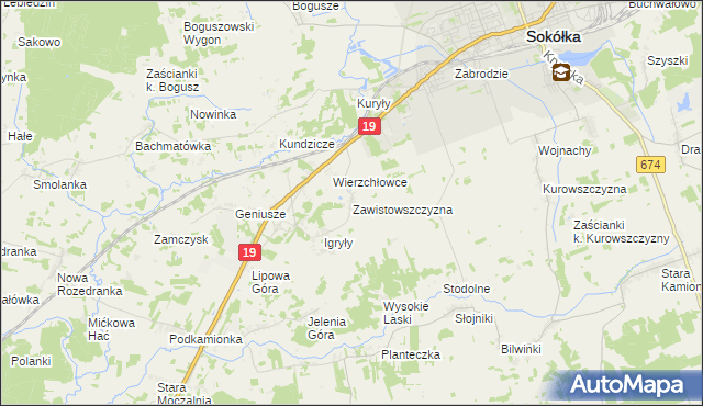 mapa Zawistowszczyzna, Zawistowszczyzna na mapie Targeo