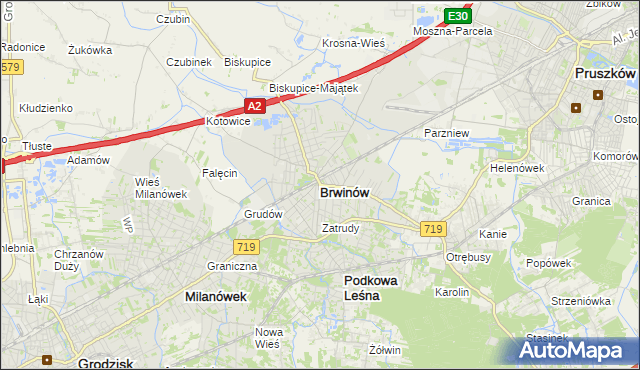 mapa Brwinów, Brwinów na mapie Targeo