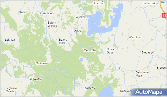 mapa Marszałki gmina Srokowo, Marszałki gmina Srokowo na mapie Targeo