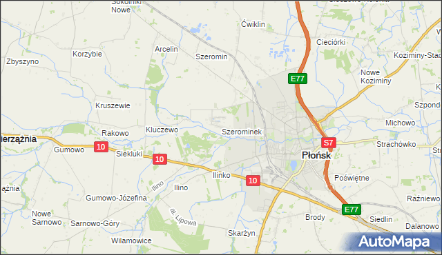 mapa Szerominek, Szerominek na mapie Targeo