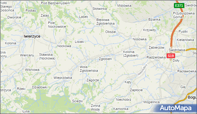 mapa Zgłobień, Zgłobień na mapie Targeo