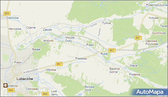 mapa Basznia Dolna, Basznia Dolna na mapie Targeo