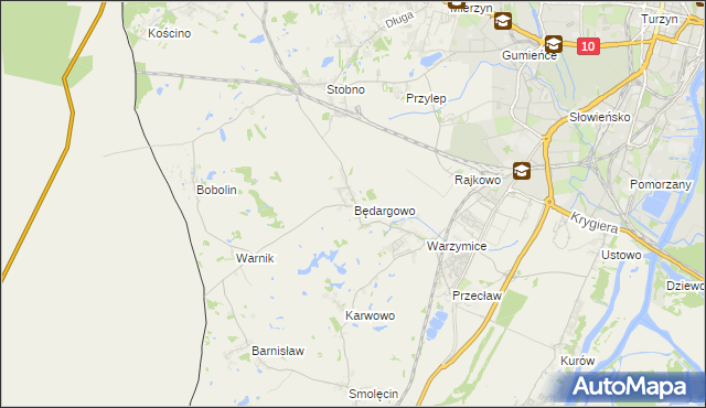 mapa Będargowo gmina Kołbaskowo, Będargowo gmina Kołbaskowo na mapie Targeo