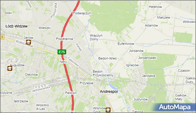 mapa Bedoń-Wieś, Bedoń-Wieś na mapie Targeo