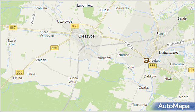 mapa Borchów, Borchów na mapie Targeo