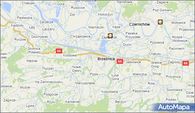 mapa Brzeźnica powiat wadowicki, Brzeźnica powiat wadowicki na mapie Targeo