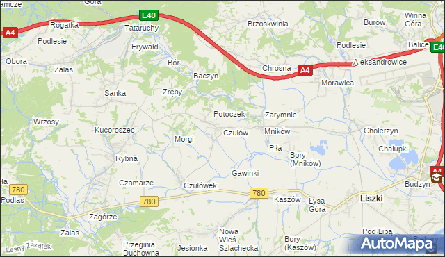 mapa Czułów, Czułów na mapie Targeo