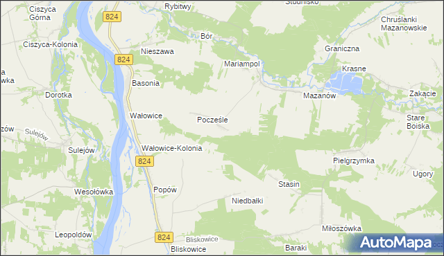 mapa Dębniak gmina Józefów nad Wisłą, Dębniak gmina Józefów nad Wisłą na mapie Targeo