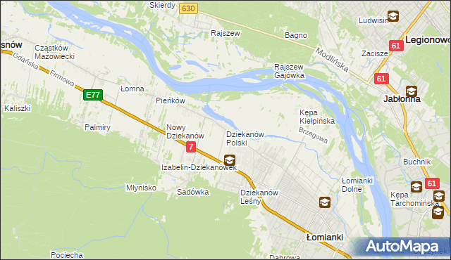 mapa Dziekanów Polski, Dziekanów Polski na mapie Targeo