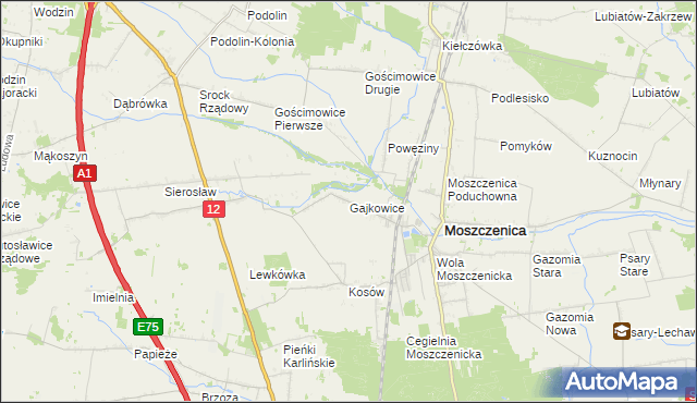 mapa Gajkowice, Gajkowice na mapie Targeo