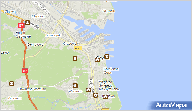 mapa Gdyni, Gdynia na mapie Targeo