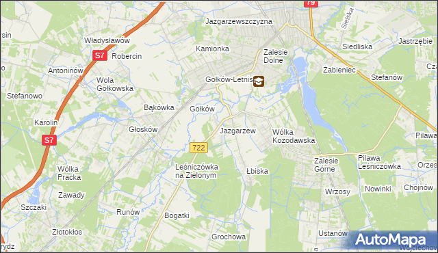 mapa Jazgarzew, Jazgarzew na mapie Targeo