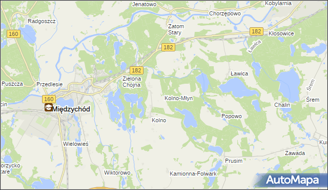 mapa Kolno-Młyn, Kolno-Młyn na mapie Targeo