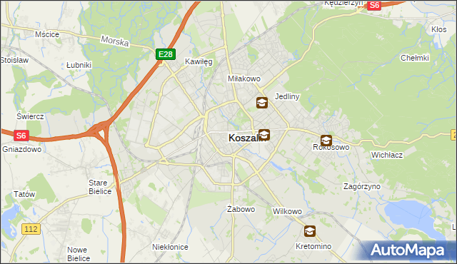 mapa Koszalina, Koszalin na mapie Targeo