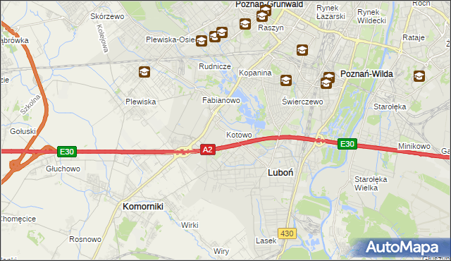 mapa Kotowo gmina Poznań, Kotowo gmina Poznań na mapie Targeo