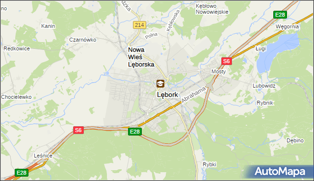 mapa Lębork, Lębork na mapie Targeo