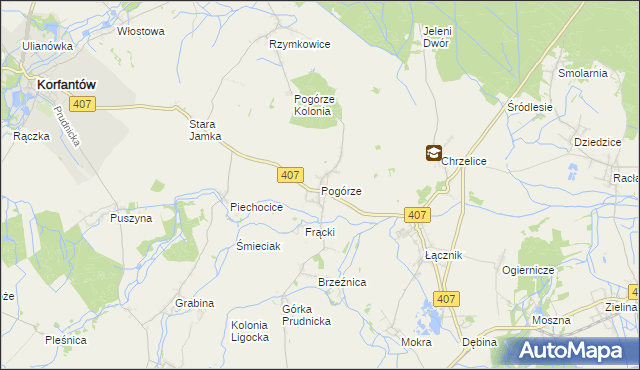 mapa Pogórze gmina Biała, Pogórze gmina Biała na mapie Targeo