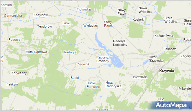 mapa Radoryż Smolany, Radoryż Smolany na mapie Targeo