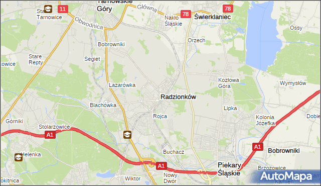 mapa Radzionków, Radzionków na mapie Targeo