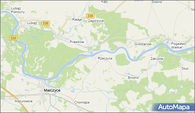 mapa Rzeczyca gmina Środa Śląska, Rzeczyca gmina Środa Śląska na mapie Targeo