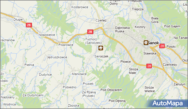 mapa Sanoczek, Sanoczek na mapie Targeo