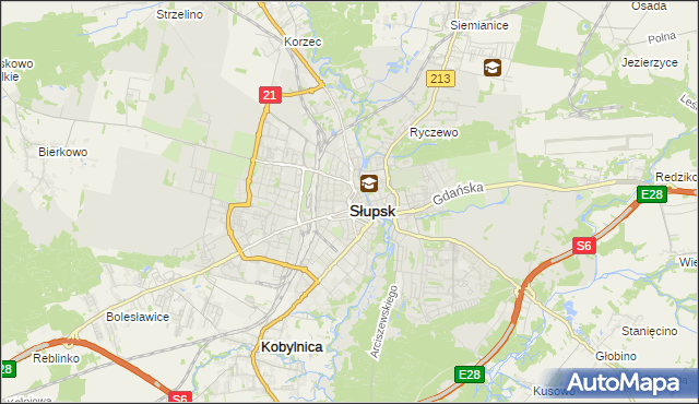 mapa Słupska, Słupsk na mapie Targeo