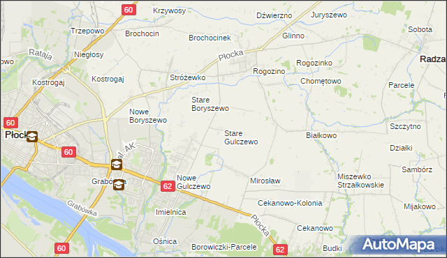 mapa Stare Gulczewo, Stare Gulczewo na mapie Targeo