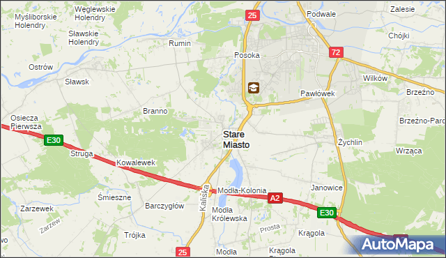 mapa Stare Miasto powiat koniński, Stare Miasto powiat koniński na mapie Targeo