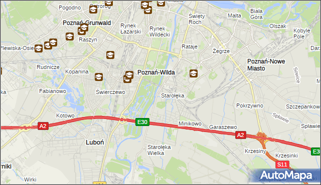 mapa Starołęka, Starołęka na mapie Targeo