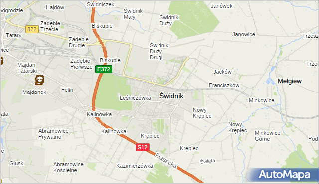 mapa Świdnika, Świdnik na mapie Targeo