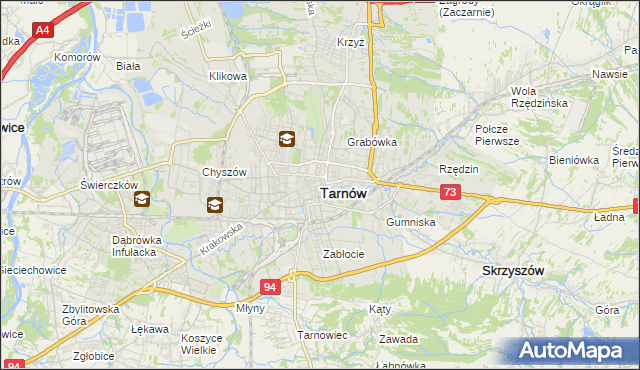 mapa Tarnów, Tarnów na mapie Targeo