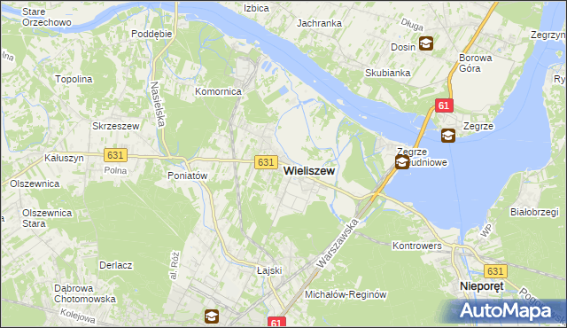 mapa Wieliszew, Wieliszew na mapie Targeo