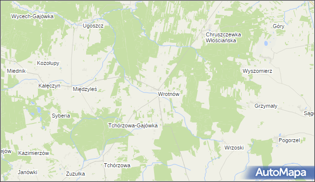 mapa Wrotnów, Wrotnów na mapie Targeo