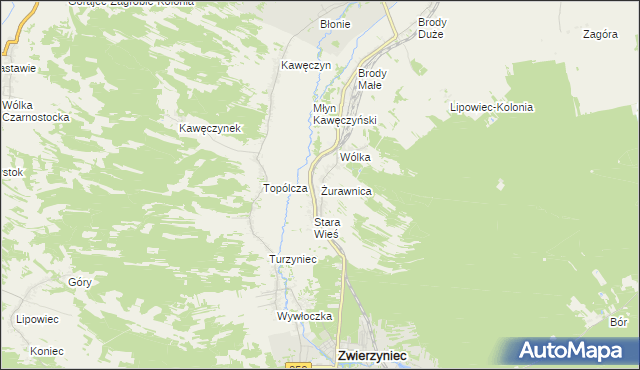 mapa Żurawnica, Żurawnica na mapie Targeo