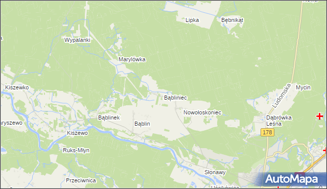 mapa Bąbliniec, Bąbliniec na mapie Targeo